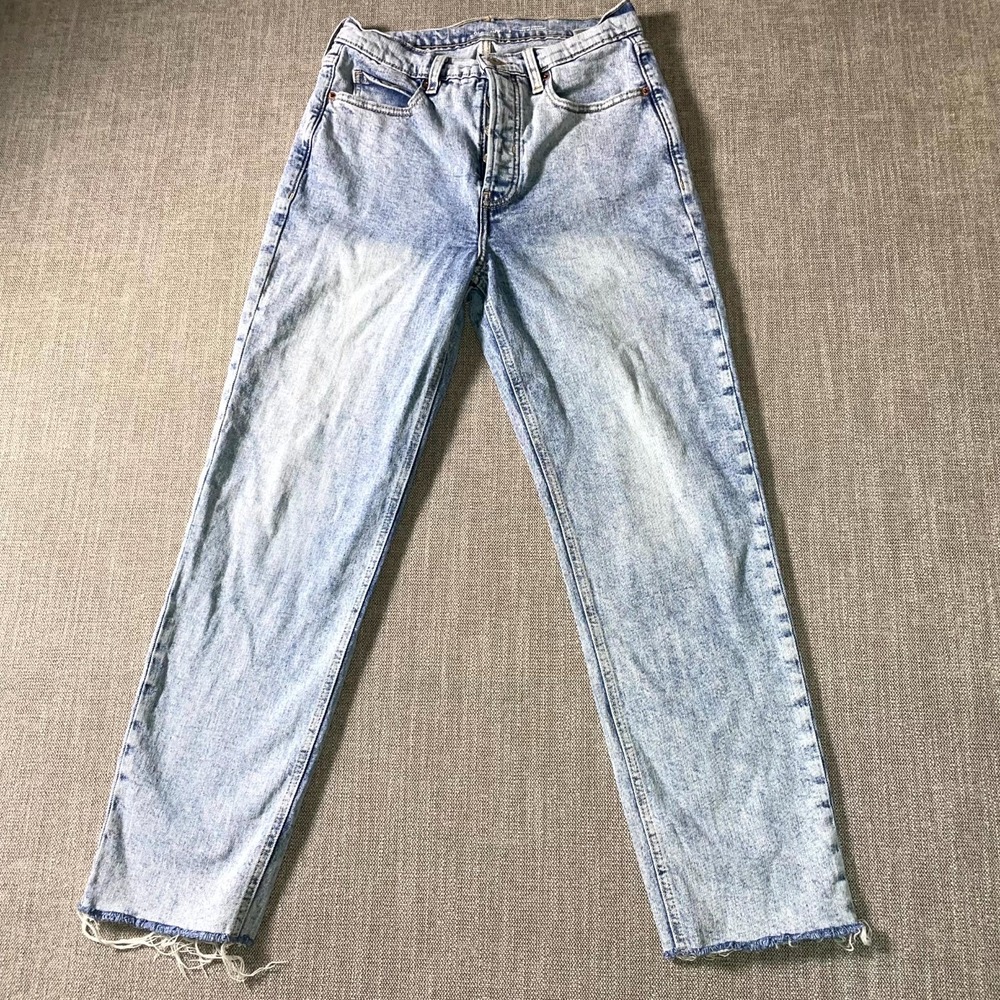 Old Navy Sky-Hi Straight Jeans Womens 6 Blue Denim High Rise Secret Slim Pocket